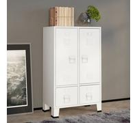 Vidaxl Industrial Wardrobe White 67X35X107 Cm Steel Wardrobes