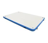 vidaXL Inflatable Floating Deck Floating Water Platform Swimming Deck Watering Outdoor Patio Recreation 300x150x15 cm Blue and White