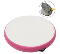 vidaXL Inflatable Gymnastic Mat with Pump 100x100x10 cm PVC Pink Yoga Mat