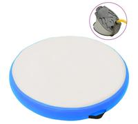 vidaXL Inflatable Gymnastic Mat with Pump 100x100x15 cm PVC Blue Yoga Mat