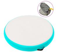 vidaXL Inflatable Gymnastic Mat with Pump 100x100x15 cm PVC Green Airtrack