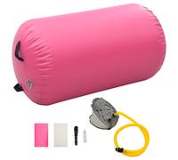 vidaXL Inflatable Gymnastic Roll with Pump 100x60 cm PVC Pink