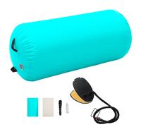 vidaXL Inflatable Gymnastic Roll with Pump 120x90 cm PVC Green