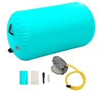 vidaXL Inflatable Gymnastic Roll with Pump Cylinder Gym Training Roller Home Exercise Equipment Fitness Yoga Training Sporting PVC Green