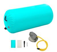 vidaXL Inflatable Gymnastic Roll with Pump PVC Green Gym Training Cylinder