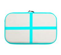 vidaXL Inflatable Gymnastics Mat-PVC High-Density Material with Pump-Green & Grey-Multipurpose for Indoor/Outdoor Use-60x100x20 cm