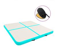vidaXL Inflatable Gymnastics Mat with Pump 200x200x10 cm PVC Green