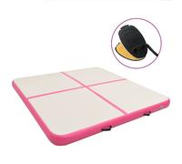 vidaXL Inflatable Gymnastics Mat with Pump 200x200x10 cm PVC Pink