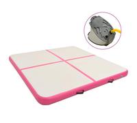 vidaXL Inflatable Gymnastics Mat with Pump 200x200x15 cm PVC Pink