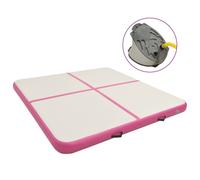 vidaXL Inflatable Gymnastics Mat with Pump 200x200x15 cm PVC Pink Exercise