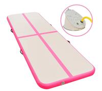 vidaXL Inflatable Gymnastics Mat with Pump 300x100x10 cm PVC Pink UK HOT