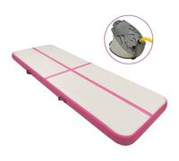 vidaXL Inflatable Gymnastics Mat with Pump 300x100x20 cm PVC Pink Exercise