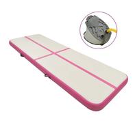 vidaXL Inflatable Gymnastics Mat with Pump 400x100x15 cm PVC Pink Exercise