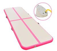vidaXL Inflatable Gymnastics Mat with Pump 500x100x10 cm PVC Pink