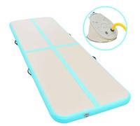 vidaXL Inflatable Gymnastics Mat with Pump 600cm PVC Green Exercise Gym Carpet