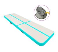 vidaXL Inflatable Gymnastics Mat with Pump 600x100x15 cm PVC Green Exercise