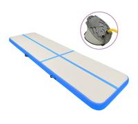 vidaXL Inflatable Gymnastics Mat with Pump 600x100x20 cm PVC Blue Exercise