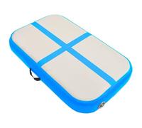 vidaXL Inflatable Gymnastics Mat with Pump Exercise Fitness Yoga Pilate Training Equipment Workout Gym Flooring Mat for Home Use PVC Blue