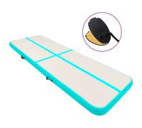 vidaXL Inflatable Gymnastics Mat with Pump 700x100x15 cm PVC Green