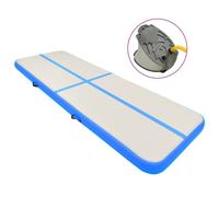 vidaXL Inflatable Gymnastics Mat with Pump PVC Blue Yoga Pilate Training Mat