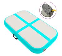 vidaXL Inflatable Gymnastics Mat with Pump PVC Green Yoga Pilate Training Mat