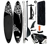 vidaXL Inflatable Stand Up Paddleboard Set 305x76x15 cm Black Sporting Good