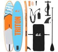 vidaXL Inflatable Stand Up Paddleboard Triton 366 x 81 x 15 cm, Blue, UV Resistant SUP Board for Adults, Portable Equipment for Water Sports with Wave Pattern