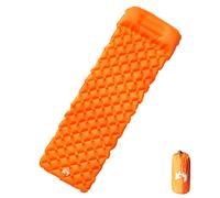 vidaXL Inflating Camping Mattress with Pillow 1-Person Orange
