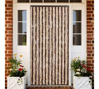 vidaXL Insect Curtain Beige and Light Brown 100x220cm Chenille Bug Door Mesh