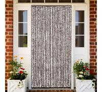vidaXL Insect Curtain Brown and White 100x220 cm Chenille Doorway Screen Blind