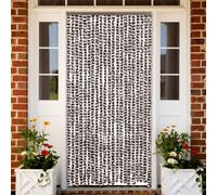 vidaXL Insect Curtain Brown and White 90x220 cm Chenille Doorway Screen Blind