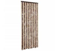 vidaXL Insect Curtain Doorway Fly Mosquito Bug Blind Screen Guard Curtain Adjustable Home Caravan Beige and Light Brown 56x200 cm Chenille