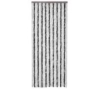 vidaXL Insect Curtain Doorway Fly Mosquito Bug Blind Screen Guard Curtain Adjustable Home Caravan Grey and White 56x200 cm Chenille
