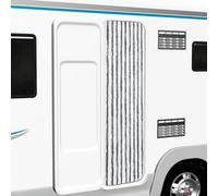 vidaXL Curtain Chenille 56x185cm - Grey and White Door Screen for RV/Caravan - Mosquito & Fly, Easy Entry