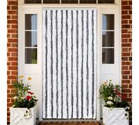 vidaXL Insect Curtain Grey and White 90x200 cm Chenille, Grey