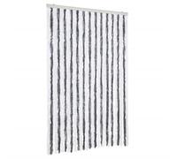 vidaXL Mosquito Net Insect Door Curtain Against Flies Mosquitoes Caravan Outdoor Mobile Home Grey and White 120 x 220 cm Chenille
