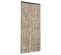 vidaXL Insect Curtain Home Decor Doorway Curtain Hanging Fly Insect Bug Mosquito Door Screen Blind Guard Beige and Brown 90x220 cm Chenille
