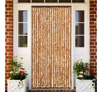 vidaXL Insect Curtain - Ochre and White, 90x220 cm, Chenille Material, Lightweight, Easy to Clean, Waterproof, Includes Hooks for Installation