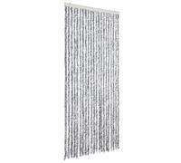 vidaXL Insect Curtain White and Grey 90x220cm Chenille Fly Door Screen Mesh