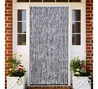 vidaXL Chenille Curtain 120x220cm - Silver | Doorway & Mosquito Screen | Waterproof Privacy Strands for Home & Caravan