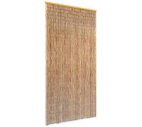 vidaXL Bamboo Insect Door Curtain 90x220cm - Natural Brown Wooden Blinds, Fly Screen for Easy Access & Privacy, Heat Insulating Walk-Through Barrier
