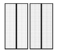 vidaXL Insect Door Curtain Mosquito Mesh Net Insect Screen 2 pcs Magnet Black