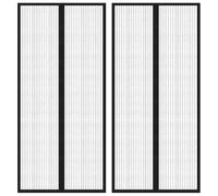 Insect Door Curtains with Magnet Blocks Windows Fly Screen Black 2 pcs vidaXL