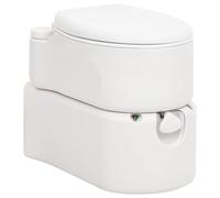 vidaXL Integrated Camping Toilet White 24+17 L HDPE&Enamel