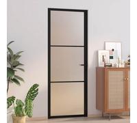 Vidaxl Interior Door 76X201.5 Cm Black Matt Glass And Aluminium