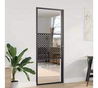vidaXL Interior Door Black 83 x 201.5 cm Tempered glass and Aluminium