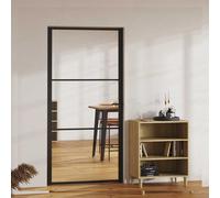 Vidaxl Interior Door Esg Glass And Aluminium 102.5X201.5 Cm Black