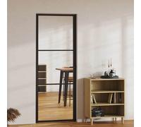 Vidaxl Interior Door Esg Glass And Aluminium 76X201.5 Cm Black
