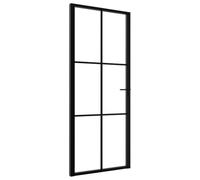 vidaXL Interior Door ESG Glass And Aluminium 83X201.5cm Black, Black