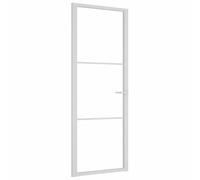 vidaXL Interior Door Home Decorative Inner Bedroom Bathroom Internal Modern Internal Door Panel 76x201.5 cm White ESG Glass and Aluminium